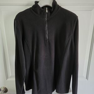 Bogner Geri Half-Zip Fleece, Sz. L, Black, w/ Embroidered Accents